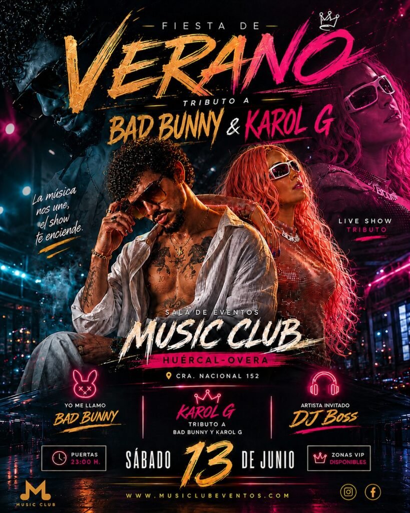 Entrada: Fiesta de Verano - Tributo a Bad Bunny y Karol G | Sabado 13 de Junio