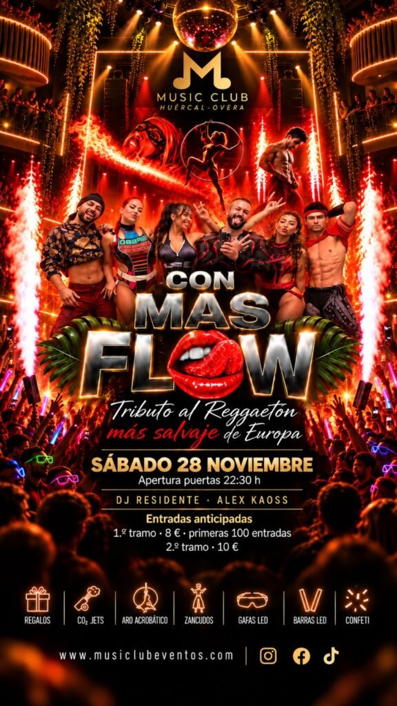 Entrada – CON MÁS FLOW – Tributo al Reggaetón | Sábado 28 de Noviembre